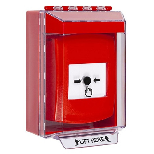 GLR071NT-EN STI Red Indoor/Outdoor Low Profile Surface Mount Key-to-Reset Push Button with No Text Label English