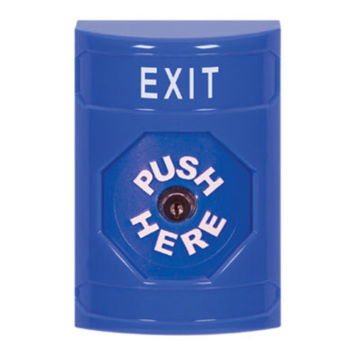 SS2400XT-EN STI Blue No Cover Key-to-Reset Stopper Station with EXIT Label English