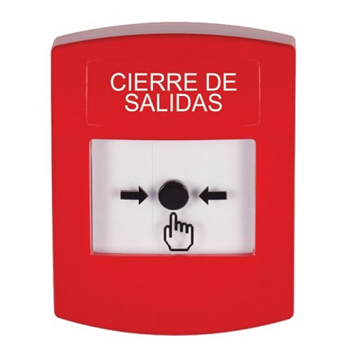 GLR001LD-ES STI Red Indoor Only No Cover Key-to-Reset Push Button with LOCKDOWN Label Spanish