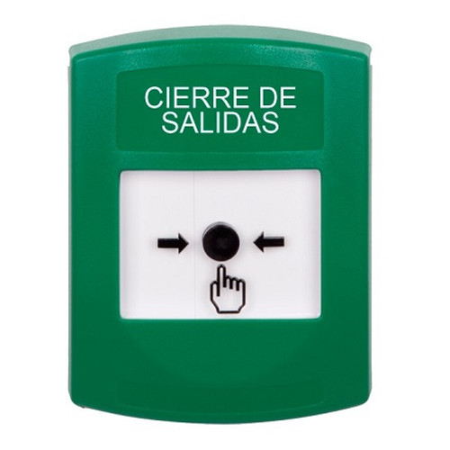 GLR101LD-ES STI Green Indoor Only No Cover Key-to-Reset Push Button with LOCKDOWN Label Spanish