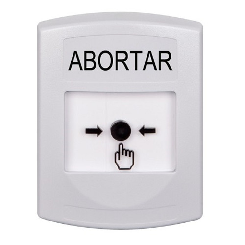 GLR301AB-ES STI White Indoor Only No Cover Key-to-Reset Push Button with ABORT Label Spanish