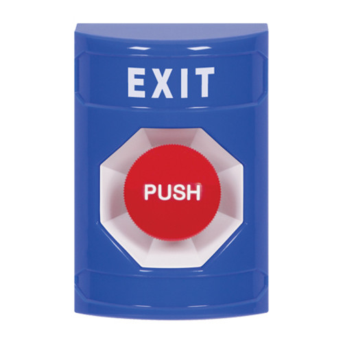 SS2404XT-EN STI Blue No Cover Momentary Stopper Station with EXIT Label English