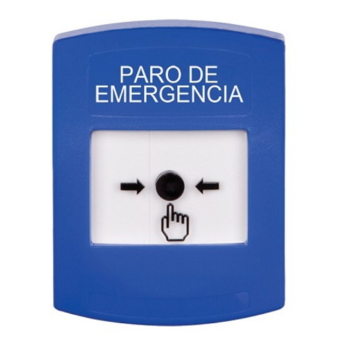 GLR401ES-ES STI Blue Indoor Only No Cover Key-to-Reset Push Button with EMERGENCY STOP Label Spanish