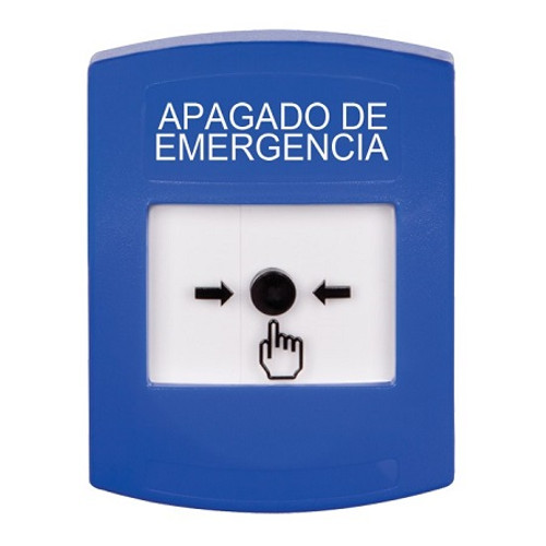 GLR401PO-ES STI Blue Indoor Only No Cover Key-to-Reset Push Button with EMERGENCY POWER OFF Label Spanish