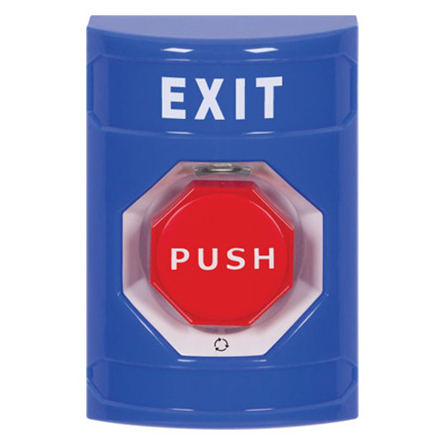 SS2409XT-EN STI Blue No Cover Turn-to-Reset (Illuminated) Stopper Station with EXIT Label English