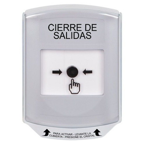 GLR321LD-ES STI White Indoor Only Shield Key-to-Reset Push Button with LOCKDOWN Label Spanish