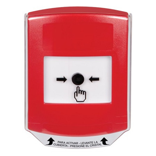 GLR0A1NT-ES STI Red Indoor Only Shield w/ Sound Key-to-Reset Push Button with No Text Label Spanish