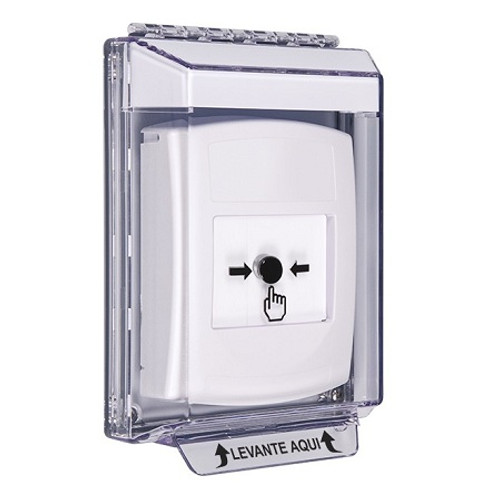 GLR341NT-ES STI White Indoor/Outdoor Low Profile Flush Mount w/ Sound Key-to-Reset Push Button with No Text Label Spanish