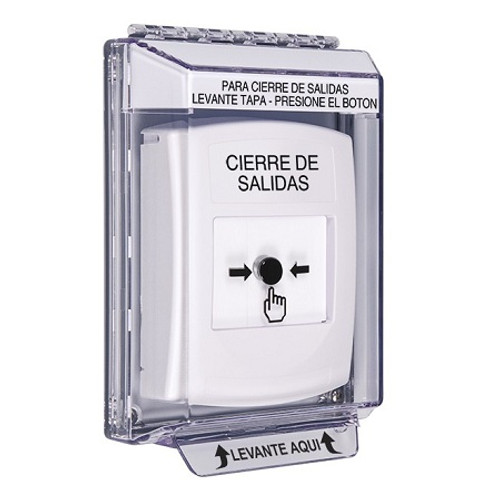 GLR331LD-ES STI White Indoor/Outdoor Low Profile Flush Mount Key-to-Reset Push Button with LOCKDOWN Label Spanish