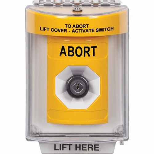 SS2233AB-EN STI Yellow Indoor/Outdoor Flush Key-to-Activate Stopper Station with ABORT Label English