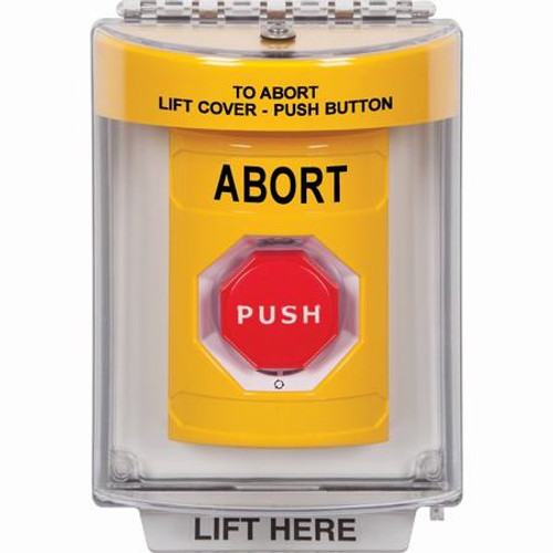 SS2239AB-EN STI Yellow Indoor/Outdoor Flush Turn-to-Reset (Illuminated) Stopper Station with ABORT Label English