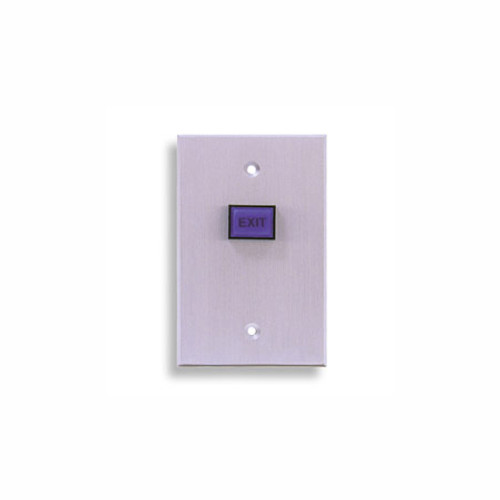 970-R-DMO-A-05-40 Dormakaba RCI 2 x Momentary Action Audible Alert Tamper-proof Illuminated Request-To-Exit Button Brushed Anodized Aluminum Faceplate 12VDC - Red Cap