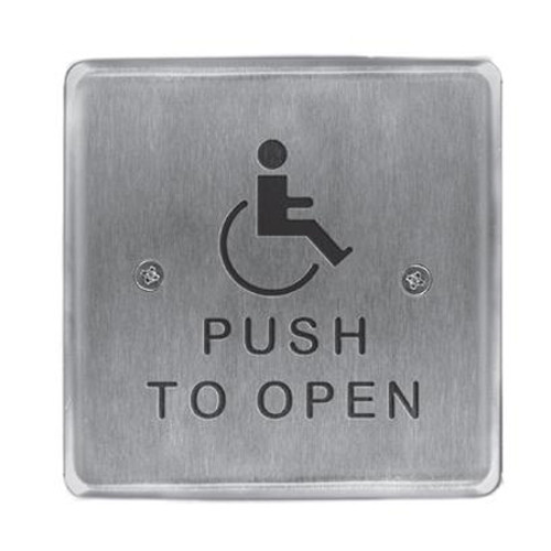 946HPS45-MO x 32D Dormakaba RCI 4.5" Square Plate with Handicap Logo and Push to Slow Text Momentary x 32D