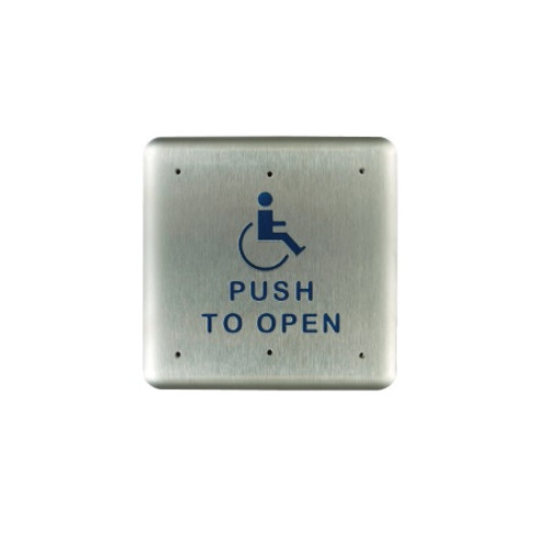 946P45BLU Dormakaba Dormakaba RCI 4.5" Square Plate with Push to Open Momentary, Blue