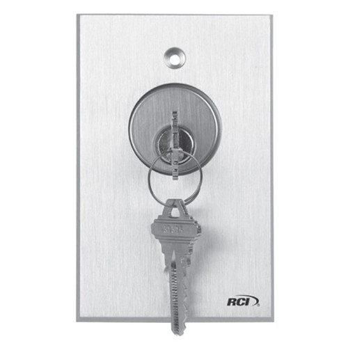 960-DMAMA x 28 Dormakaba Rutherford Controls 2 x Maintained Action Double Pole Double Throw (DPDT) Tamper-Resistant Key Switch Brushed Anodized Aluminum Faceplate