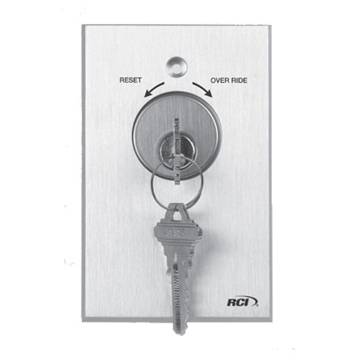 960RO-D-MAMA x 28 Dormakaba Rutherford Controls 2 x Maintained Action Double Pole Double Throw (DPDT) Reset/Override Tamper Resistant Key Switch Brushed Anodized Aluminum Faceplate