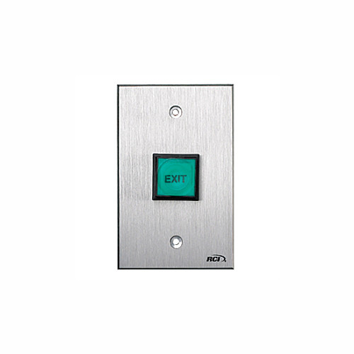 975-MO-08 x 28 Dormakaba RCI Momentary Action Push Button Brushed Anodized Aluminum Faceplate 24VDC