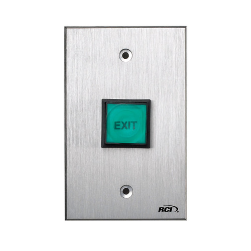 975-TD-08 x 28 Dormakaba RCI Electronic Time-Delay Push Button Brushed Anodized Aluminum Faceplate 24VDC
