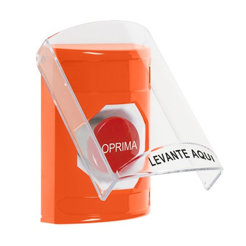 SS2524NT-ES STI Orange Indoor Only Flush or Surface Momentary Stopper Station with No Text Label Spanish