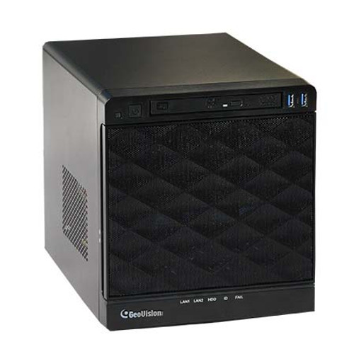 UVS-NC7AI-002 Geovision UVS AI Guard NVR Cube HotSwap System 4-BayNVR Intel i7 Processor 16GB RAM 256GB SSD 2 Camera Maximum with GV-AI Guard Analytics Software - No HDD