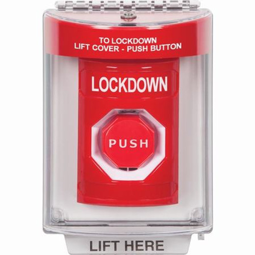 SS2042LD-EN STI Red Indoor/Outdoor Flush w/ Horn Key-to-Reset (Illuminated) Stopper Station with LOCKDOWN Label English