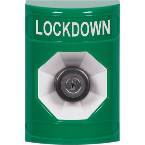 SS2103LD-EN STI Green No Cover Key-to-Activate Stopper Station with LOCKDOWN Label English