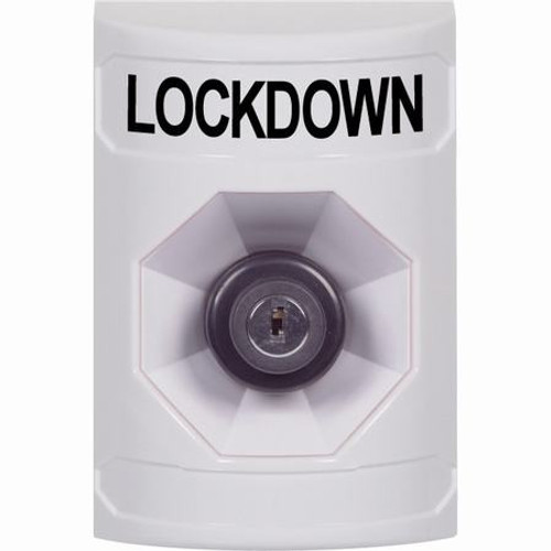 SS2303LD-EN STI White No Cover Key-to-Activate Stopper Station with LOCKDOWN Label English