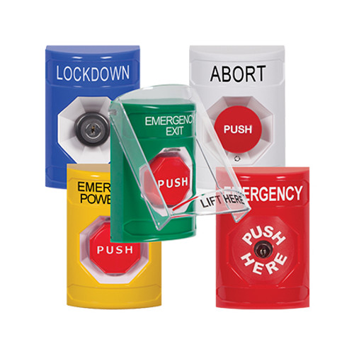 SS2320LD-EN STI White Indoor Only Flush or Surface Key-to-Reset Stopper Station with LOCKDOWN Label English