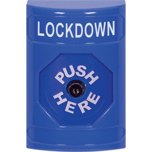 SS2400LD-EN STI Blue No Cover Key-to-Reset Stopper Station with LOCKDOWN Label English