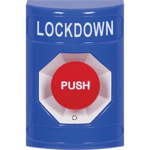 SS2401LD-EN STI Blue No Cover Turn-to-Reset Stopper Station with LOCKDOWN Label English
