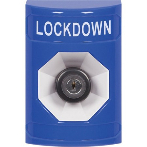 SS2403LD-EN STI Blue No Cover Key-to-Activate Stopper Station with LOCKDOWN Label English