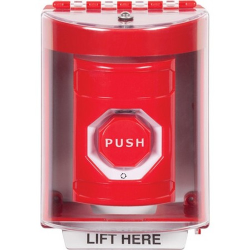 SS2089NT-EN STI Red Indoor/Outdoor Surface w/ Horn Turn-to-Reset (Illuminated) Stopper Station with No Text Label English