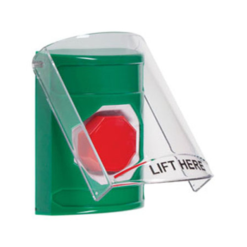 SS2122NT-EN STI Green Indoor Only Flush or Surface Key-to-Reset (Illuminated) Stopper Station with No Text Label English