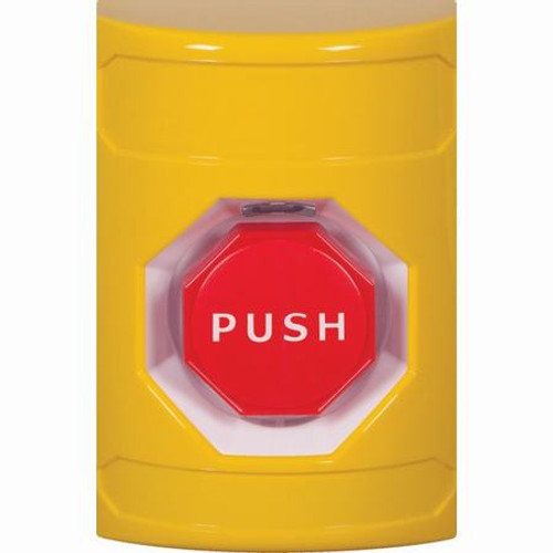 SS2208NT-EN STI Yellow No Cover Pneumatic (Illuminated) Stopper Station with No Text Label English