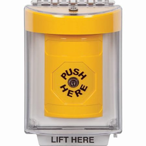 SS2240NT-EN STI Yellow Indoor/Outdoor Flush w/ Horn Key-to-Reset Stopper Station with No Text Label English