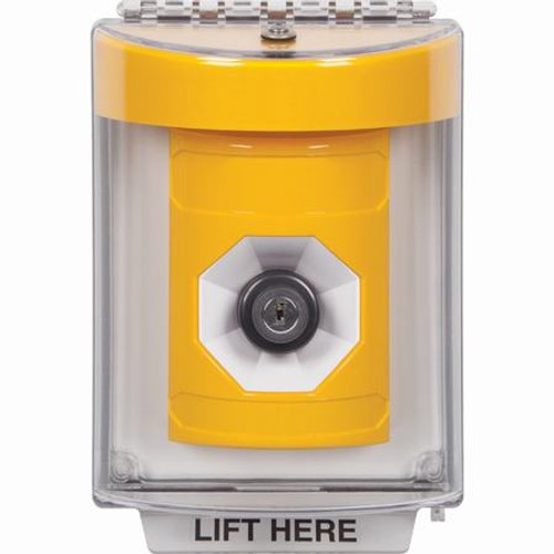 SS2243NT-EN STI Yellow Indoor/Outdoor Flush w/ Horn Key-to-Activate Stopper Station with No Text Label English