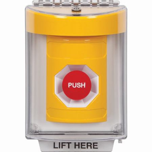 SS2244NT-EN STI Yellow Indoor/Outdoor Flush w/ Horn Momentary Stopper Station with No Text Label English