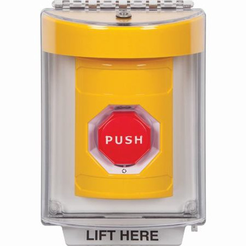SS2249NT-EN STI Yellow Indoor/Outdoor Flush w/ Horn Turn-to-Reset (Illuminated) Stopper Station with No Text Label English
