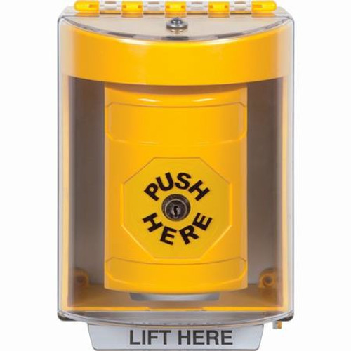 SS2280NT-EN STI Yellow Indoor/Outdoor Surface w/ Horn Key-to-Reset Stopper Station with No Text Label English
