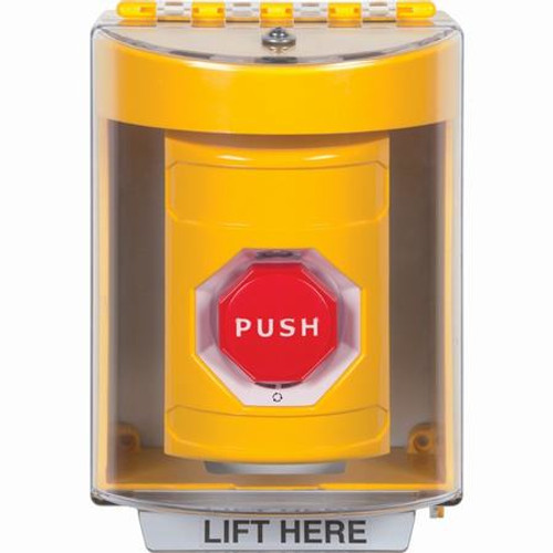 SS2289NT-EN STI Yellow Indoor/Outdoor Surface w/ Horn Turn-to-Reset (Illuminated) Stopper Station with No Text Label English