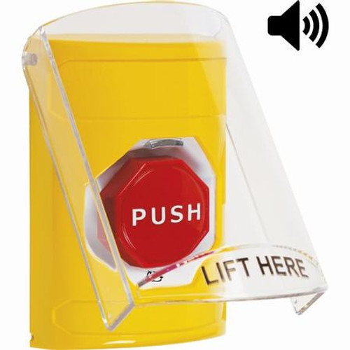 SS22A9NT-EN STI Yellow Indoor Only Flush or Surface w/ Horn Turn-to-Reset (Illuminated) Stopper Station with No Text Label English
