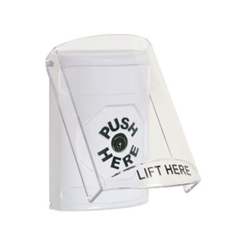 SS2320NT-EN STI White Indoor Only Flush or Surface Key-to-Reset Stopper Station with No Text Label English
