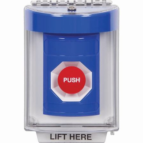 SS2434NT-EN STI Blue Indoor/Outdoor Flush Momentary Stopper Station with No Text Label English