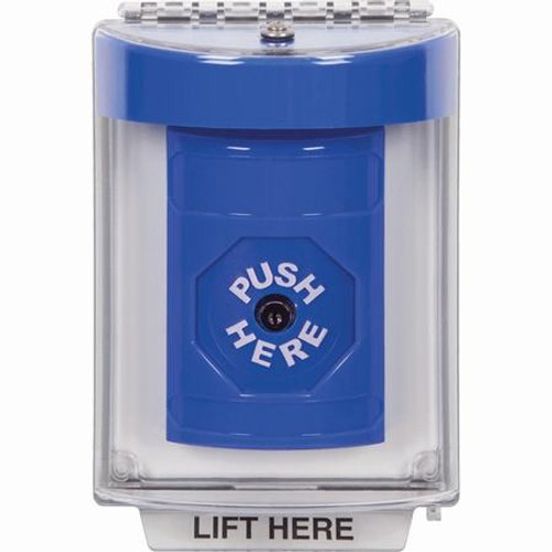 SS2440NT-EN STI Blue Indoor/Outdoor Flush w/ Horn Key-to-Reset Stopper Station with No Text Label English