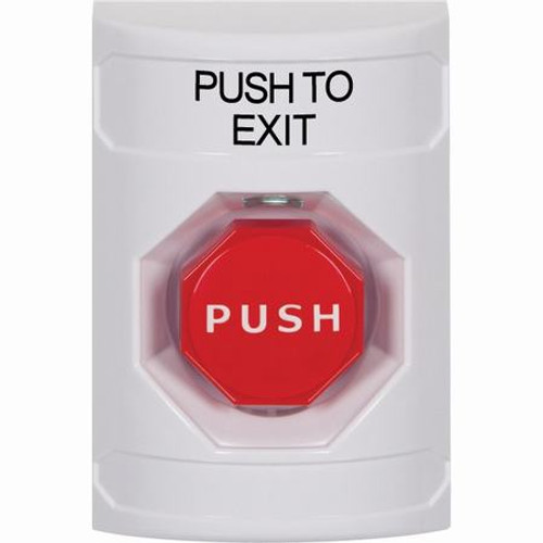 SS2302PX-EN STI White No Cover Key-to-Reset (Illuminated) Stopper Station with PUSH TO EXIT Label English