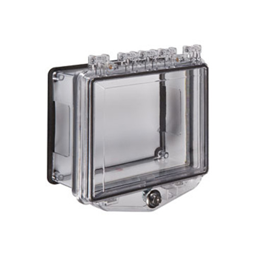STI-7510D STI Polycarbonate Enclosure with External Key Lock and Open Conduit Back Box for Surface Mount Applications - Clear