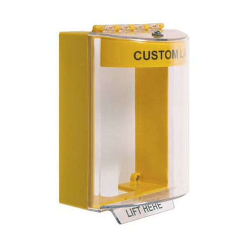 STI-13210CY STI Universal Stopper Dome Cover Surface Mount and Hood - Custom Label - Yellow - Non-Returnable