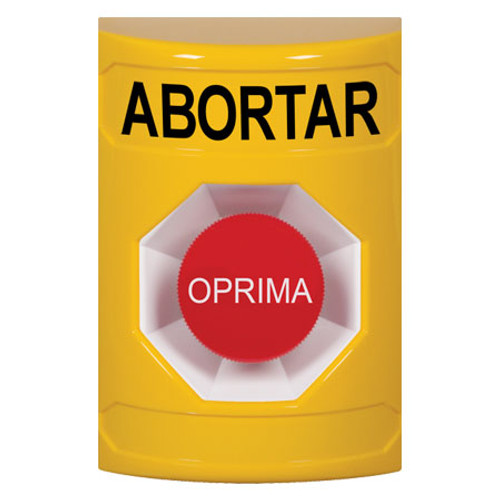 SS2204AB-ES STI Yellow No Cover Momentary Stopper Station with ABORT Label Spanish