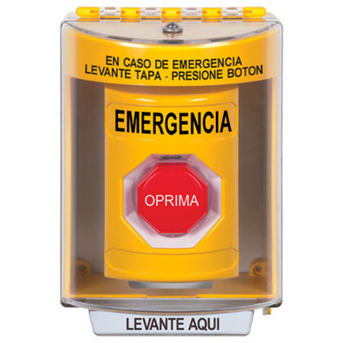 SS2272EM-ES STI Yellow Indoor/Outdoor Surface Key-to-Reset (Illuminated) Stopper Station with EMERGENCY Label Spanish
