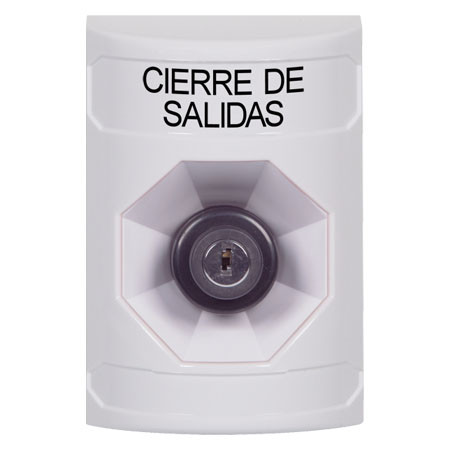 SS2303LD-ES STI White No Cover Key-to-Activate Stopper Station with LOCKDOWN Label Spanish